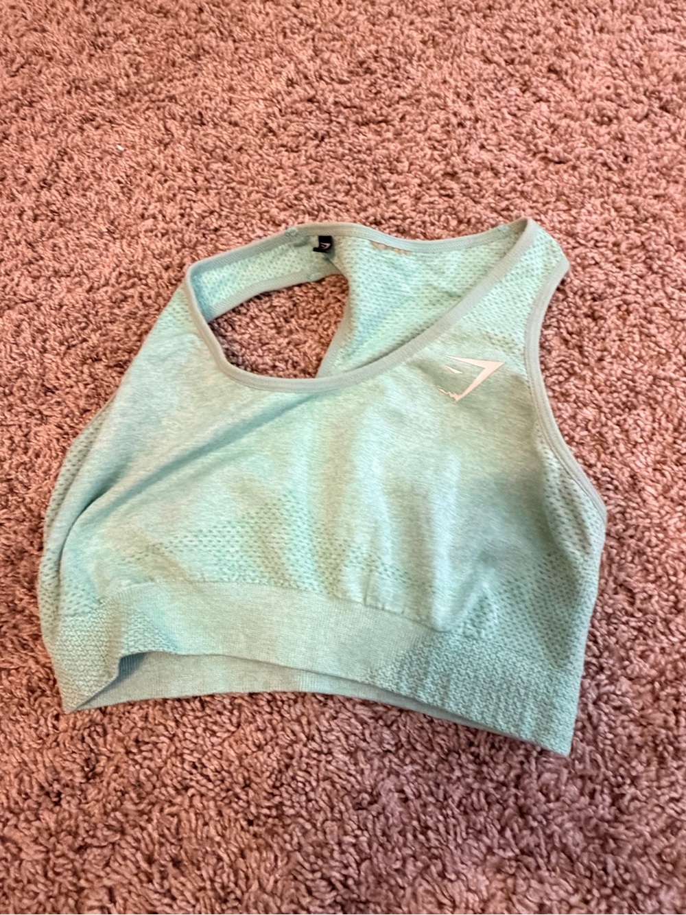 Gymshark Mint Seamless High-Neck Crop Sports Bra